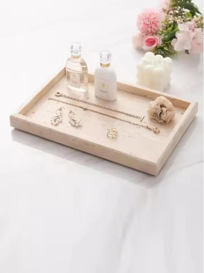 1 تشيس 1CHASE Natural Travertine Marble Tray Beige